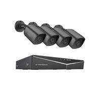 Système De Vidéosurveillance 8 Canaux H.265 + DVR 4 Pièces 5 MP Vision Nocturne Surveillance Extérieure Kits Caméras Intelligentes Étanches for Maison(None)