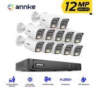 Système de vidéosurveillance ANNKE 16CH NVR 12MP HD IP avec caméra de sécurité PoE audio, vidéo fixe, 8/12 caméras, détection humaine et des véhicules, système CCTV 8pcs