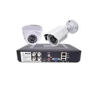 Système de vidéosurveillance DVR 4CH, 2 caméras 1080P 2MP, 5 en 1 Infrarouge AHD 1200, Kit système sécurité for caméra TV(1Metal 1ceiling720p)