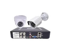 Système de vidéosurveillance DVR 4CH, 2 caméras 1080P 2MP, 5 en 1 Infrarouge AHD 1200, Kit système sécurité for caméra TV(1Metal 1ceiling1080p)