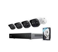 Système de vidéosurveillance NVR PoE eufy E40, 4 caméras Bullet 4K, extérieur avec câble, 4K UHD, 122°, Vision Nocturne Couleur, 24/7, détection IA, Stroboscope, 8 canaux NVR, 2 to préinstallés