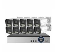 Système de vidéosurveillance réseau POE Ultra HD 8MP, kit NVR POE 4K 10 canaux, caméra de sécurité CCTV extérieure à Vision Nocturne Couleur 8 canaux(3T(户外运动),10H 10 PCS Camera_AU Plug)
