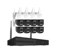 Système De Vidéosurveillance sans Fil 16 Canaux, Caméra IP Sécurité WiFi 4K 8MP À Double Objectif, Enregistreur Vidéo HD Intelligent for Extérieur, Kit NVR P2P(1T,8 Camera 16CH NVR)