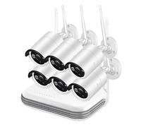 Système De Vidéosurveillance sans Fil 8CH, Caméra IP 3MP, Détection E AI, Mini Kit NVR, Vision Nocturne Infrarouge, Surveillance Vidéo(2T,8CH NVR with 6 Cams)