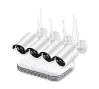 Système De Vidéosurveillance sans Fil 8CH, Caméra IP 3MP, Détection E AI, Mini Kit NVR, Vision Nocturne Infrarouge, Surveillance Vidéo(None,8CH NVR with 4 Cams)
