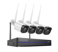 Système De Vidéosurveillance sans Fil 8MP, NVR 16 Canaux, Kit, Audio Bidirectionnel, Caméra PoE 4K, 2/4/6/8 Caméras Sécurité Wi-FI(None,16CH NVR 4Pcs Camera)