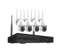 Système De Vidéosurveillance sans Fil NVR 16 Canaux, 4K 8MP, Vision Nocturne Couleur, Kit WiFi, Caméras D'extérieur IP66, Zoom X10(None,16CH NVR 4 Camera)