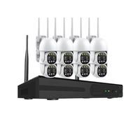 Système De Vidéosurveillance sans Fil NVR 16 Canaux, 4K 8MP, Vision Nocturne Couleur, Kit WiFi, Caméras D'extérieur IP66, Zoom X10(3T,16CH NVR 8 Camera)