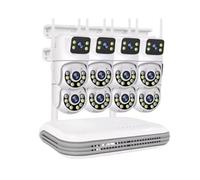 Système De Vidéosurveillance sans Fil Smart, Kit Caméras IP 6 MP avec Double Objectif, Audio Sécurité, NVR 8 Canaux, Ensemble Surveillance Vidéo(None,8CH NVR and 8 Cam)