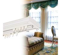 Système de Voie de Rideau Coulissant avec Valance intégrée pour Le Plafond ou Le Support Mural - 39" à 236" Réglable Rideau Rod Set pour Les fenêtres Droites, Conception de Blocage de lumière