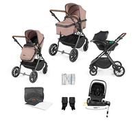 Système de voyage Ickle Bubba Cosmo 9 pièces avec siège auto i-Size Nimbus et base ISOFIX pivotante à 180° - De la naissance à 22 kg (environ 4 ans) (Désert/Beige)