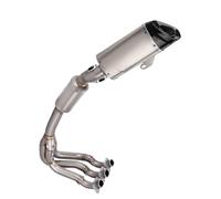 Système D'échappement Complet Moto pour Triumph Trident Tiger Sport 660 2021 2022 2023 2024 Tube Avant Raccord Et Silencieux en Fibre De Carbone