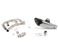 Système D'échappement De Moto pour Z400 pour Ninja 400 2017-2022 Tuyau Slip on Header Mid Link Pipe Silencieux arrière(Type 3)