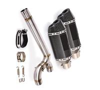 Système D'échappement De Moto Tuyau À Double Sortie Tube Liaison Intermédiaire sans Lacet 51mm Silencieux Amovible DB Killer pour FZ6 FZ6N FZ6S 2004-2011