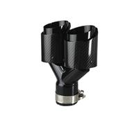 Système d'échappement Embout De Pot D'échappement En Fibre Carbone Brillante Pour Voiture Forme Y À Double Sortie Universel Acier Inoxydable Noir(63.5mm-89mm-Right)