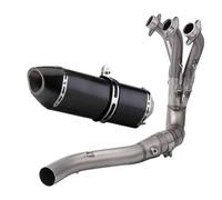 Système D'échappement en Acier Inoxydable Moto pour Yamaha MT09 FZ-09 MT 09 Partie Avant Inférieure avec Orifice pour Hydrogène Et Oxygène