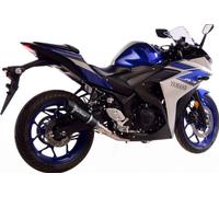 Système d'échappement LeoVince Système complet GP CORSA EVO RACING carbone, bouchon technopolymère & DB-killer pour Yamaha YZF R3-R25 / MT25-MT03