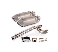 Système D'échappement Moto Tuyau À Double Sortie Tube Liaison Intermédiaire Sans Lacet 51mm Silencieux DB Killer Pour Yamaha FZ6 FZ6N FZ6S 2004-2011(1)