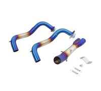 Système D'échappement sans Lacet pour Moto R7 pour MT07 pour FZ07 2021 2022 2023, Tuyau De Connexion Central, Déflecteur Silencieux 51mm D'échappement Tuyaux(Bleu)