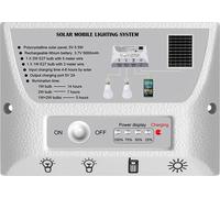 Système d'éclairage solaire portable résistant à l'eau Lampe solaire d'extérieur avec panneau solaire de 5,5 W, ampoules LED de 1 W et 2 W pour abri de jardin, patio, cour et camping
