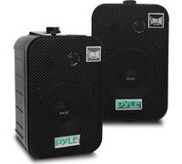 Système D'Enceinte Extérieur Étanche - Paire D`Enceinte Murale/Plafond 13,3 Cm Résistants Aux Intempéries, Support Universel - Pour Une Utilisation À La Piscine/Terrasse, En Intérieur (Noir)