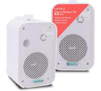 Système D'Enceinte Extérieurs Étanches- Paire D'Enceinte Murale/Plafond De 8.9 Cm -Résistants Aux Intempéries Avec Grilles Métalliques-À Utiliser Dans La Piscine/Patio Ou À L'Intérieur