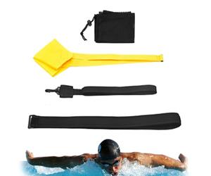 Système d'entraînement de résistance à la natation - Ceinture élastique avec parachute de sommeil et ceinture de hanche réglable pour adultes, rangement poches en filet, accessoires musculation