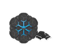Système d'entraînement intelligent avec éclairage LED, sac de boxe en silicone à 9 niveaux avec montage mural - Kit avec gants et 3 modes pour adultes/enfants