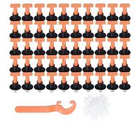 Système d'espaceur à nivellement des carreaux niveleur de paroi de sol durable pour une installation rapide bricolage, PP en acier inoxydable orange, 151 pcs