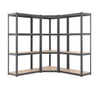 Système d'étagères à 3 niveaux 1 Corner & 2 Easy Gris