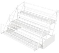 Système d'étagères escamotables Multifonctions à 3 Niveaux pour Meubles Hauts de Cuisine/Salle de Bain. Étagère à épices Extensible en Acier, Charge maximale 10 kg (Blanche).