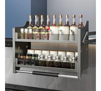 Système d'étagères extractibles High-Gth pour cabine de cuisine, 61 cm de long, double couche Sto Solut, parfait pour cabine murale supérieure, nizer peu encombrant.