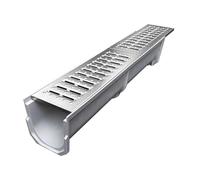 Système d'évacuation de tranchée en acier inoxydable avec couvercle amovible 60 x 10 x 10 cm pour la gestion des eaux usées des sols commerciaux, grille durable pour un débit d'eau efficace