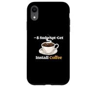 Système d'exploitation de Codage Linux Sudo Apt-Get Install Coffee Coque pour iPhone XR