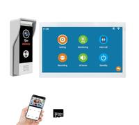 Système d'interphone vidéo 1080p avec écran tactile de 25,4 cm, enregistrement automatique, vision nocturne infrarouge, détection de mouvement PIR (2)