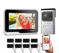Système d'interphone vidéo à 2 fils TMEZON, moniteur sans fil WIFI 7 pouces, caméra de portier 1080P, compatible avec le déverrouillage Tuya 1M1D