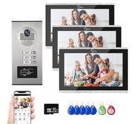 Système d'interphone vidéo à 4 fils, 17,8 cm, vision nocturne, vue en direct et conversation, déverrouillage par application moniteur/carte glissante, sonnette vidéo intelligente avec caméra et