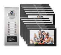 Système d'interphone vidéo à 4 fils, 17,8 cm, vision nocturne, vue en direct et conversation, déverrouillage par application moniteur/carte glissante, sonnette vidéo intelligente avec caméra et