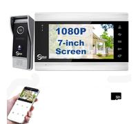 Système d'interphone vidéo, caméra de sonnette vidéo WiFi avec moniteur 1080p 7 pouces, caméra de sonnette filaire, prise en charge du déverrouillage à distance, détection de mouvement PIR