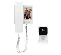 Système d'interphone vidéo filaire avec vision nocturne et audio bidirectionnel sans WiFi, avec six sonneries disponibles pour un usage domestique (blanc)
