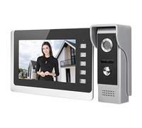 Système d'interphone vidéo filaire, interphone vidéo filaire à une clé déverrouillant l'écran LCD TFT de 7 pouces pour la vidéosurveillance à domicile pour le bureau, la villa,(#1)