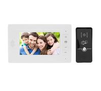 Système D'interphone Vidéo Filaire, Kit de Sonnette de Visiophone Filaire avec Moniteur de 7 Pouces, Caméra de Vision Nocturne Grand Angle, Montage Mural, pour Appartements, (EU)