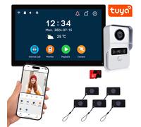 Système d'interphone vidéo numérique à 2 fils, moniteur WIFI sans fil de 7 / 10.1 pouces, caméra d'interphone 1080P, sonnette vidéo, carte de déverrouillage Tuya 10.1 inch Screen