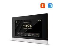 Système d'interphone vidéo Tuya Smart Home 7 pouces écran tactile porte d'accès téléphone avec 1080P 110 ° caméra de sonnette filaire(R6-M503BA)