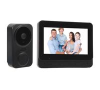 Système D'interphone Visuel, Système D'interphone Vidéo WiFi sans Fil avec Caméra de Vision Nocturne IR et Moniteur 2 Voies Vocales 1080p HD Sonnette Vidéo sans Fil