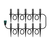 VONROC Système d'irrigation - 3 modes d'arrosage : pulvérisation, goutte à goutte et brumisation - Système modulaire avec tuyau de 15 m, 10 têtes de pulvérisation, 10 supports de tuyau et raccord