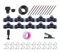 Système d'irrigation automatique à 360 °, kit d'irrigation goutte à goutte avec connecteur rapide de 12 mm, arroseur réglable pour plantes de jardin, tuyau de 5 m, 10 m, 15 m, 20 m, 30 m (10 m)