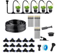 Système d'irrigation automatique incurvé, buse réglable, conception d'économie d'eau, kit d'irrigation de brouillard, système d'irrigation interdite d'installation rapide pour jardin yard (49.2 pi)