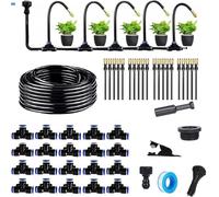 Système d'irrigation automatique incurvé, buse réglable, conception d'économie d'eau, kit d'irrigation de brouillard, système d'irrigation interdite d'installation rapide pour jardin yard (65.6 pi)