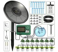 Système d'irrigation automatique solaire TRJZWA 2025, kit d'irrigation goutte à goutte avec minuterie d'arrosage pour balcon, serre, jardin, système d'arrosage prenant en charge 15 plantes en pot pour